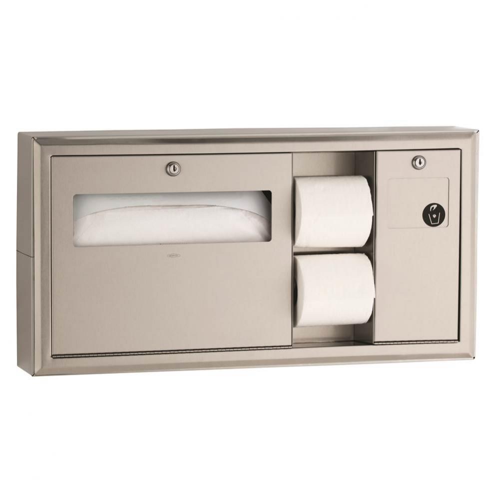 Surface-Mtd Toilet Tissue, Seat-Cover Dispenser And Waste Disposal, Right
