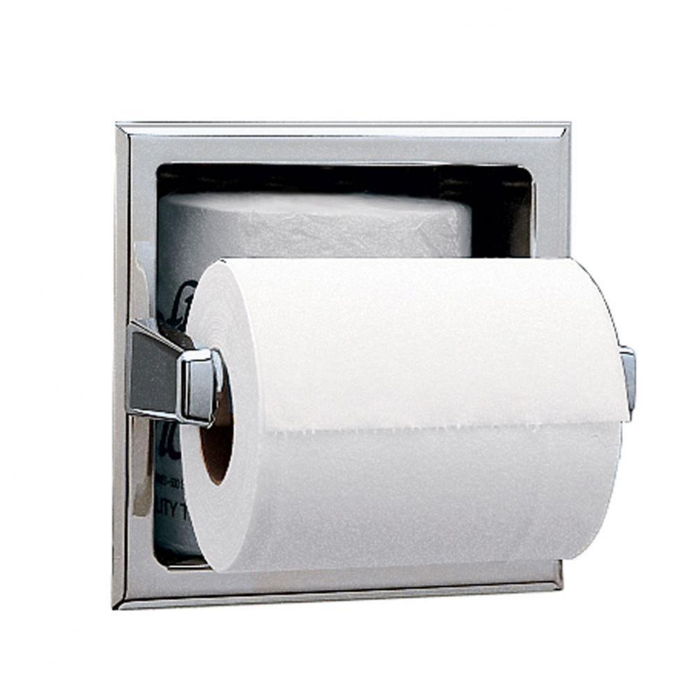 Recessed Toilet Tissue Dispenser With Storage For Extra Roll