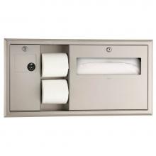 Bobrick 3091 - Recessed Toilet Tissue, Seat-Cover Dispenser And Waste Disposal, Left