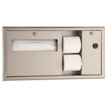 Bobrick 3092 - Recessed Toilet Tissue, Seat-Cover Dispenser And Waste Disposal, Right