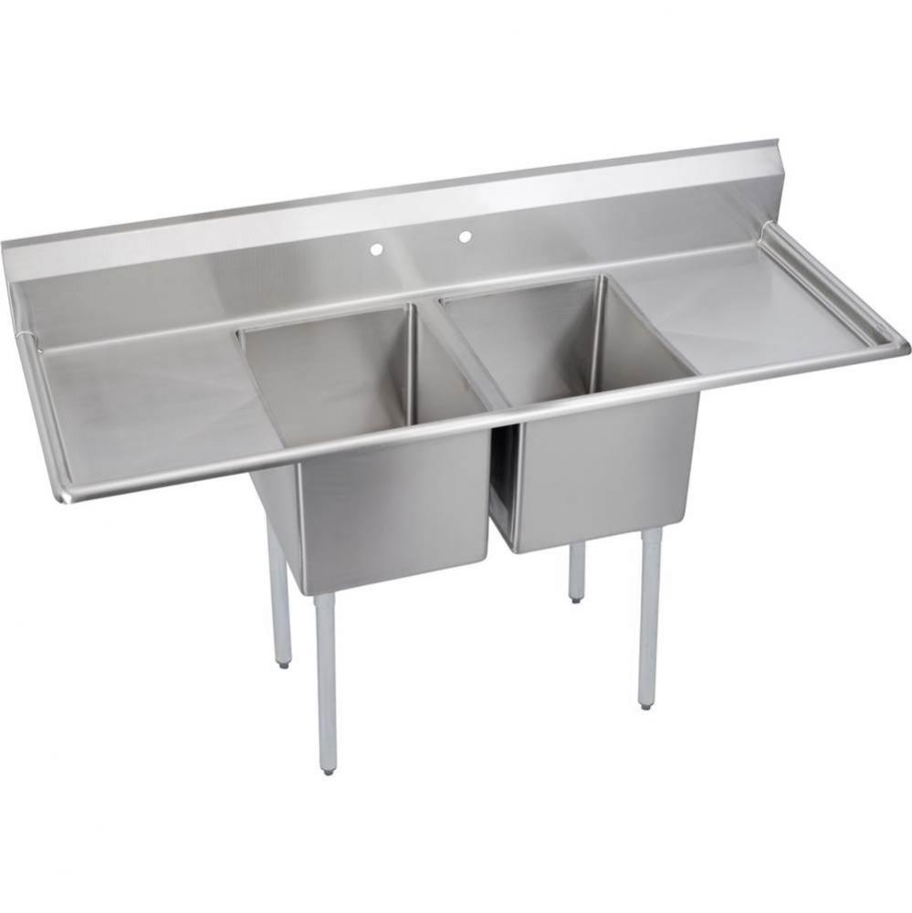 Dependabilt Stainless Steel 74&apos;&apos; x 29-13/16&apos;&apos; x 43-3/4&apos;&apos; 16 Gauge Tw