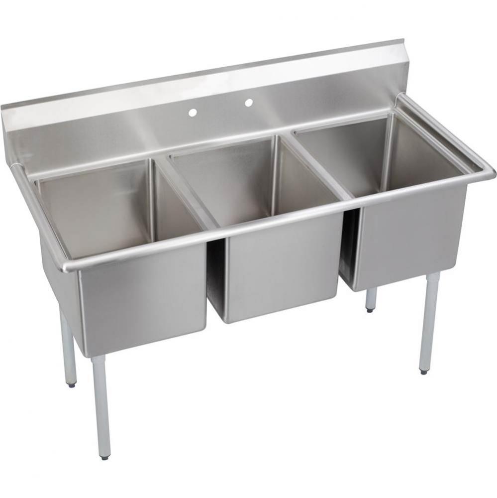 Dependabilt Stainless Steel 63&apos;&apos; x 23-13/16&apos;&apos; x 44-3/4&apos;&apos; 16 Gauge Th