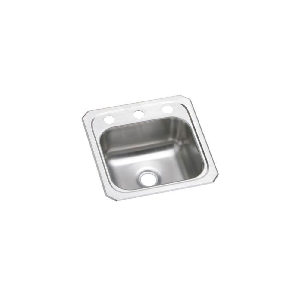 Celebrity Stainless Steel 15&apos;&apos; x 15&apos;&apos; x 6-1/8&apos;&apos;, 2-Hole Single Bowl