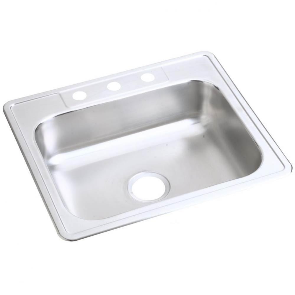 Dayton Stainless Steel 25&apos;&apos; x 22&apos;&apos; x 6-9/16&apos;&apos;, Single Bowl Drop-in S