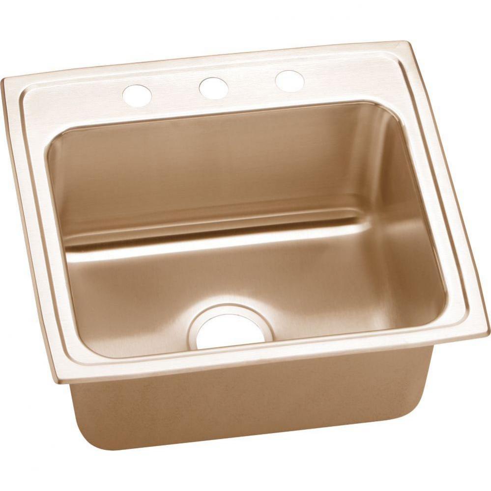 CuVerro Antimicrobial Copper 22&apos;&apos; x 19-1/2&apos;&apos; x 10-1/8&apos;&apos;, 4-Hole Sing