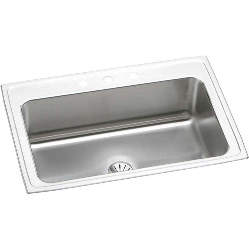 Lustertone Classic Stainless Steel 33&apos;&apos; x 22&apos;&apos; x 10&apos;&apos;, 1-Hole Single