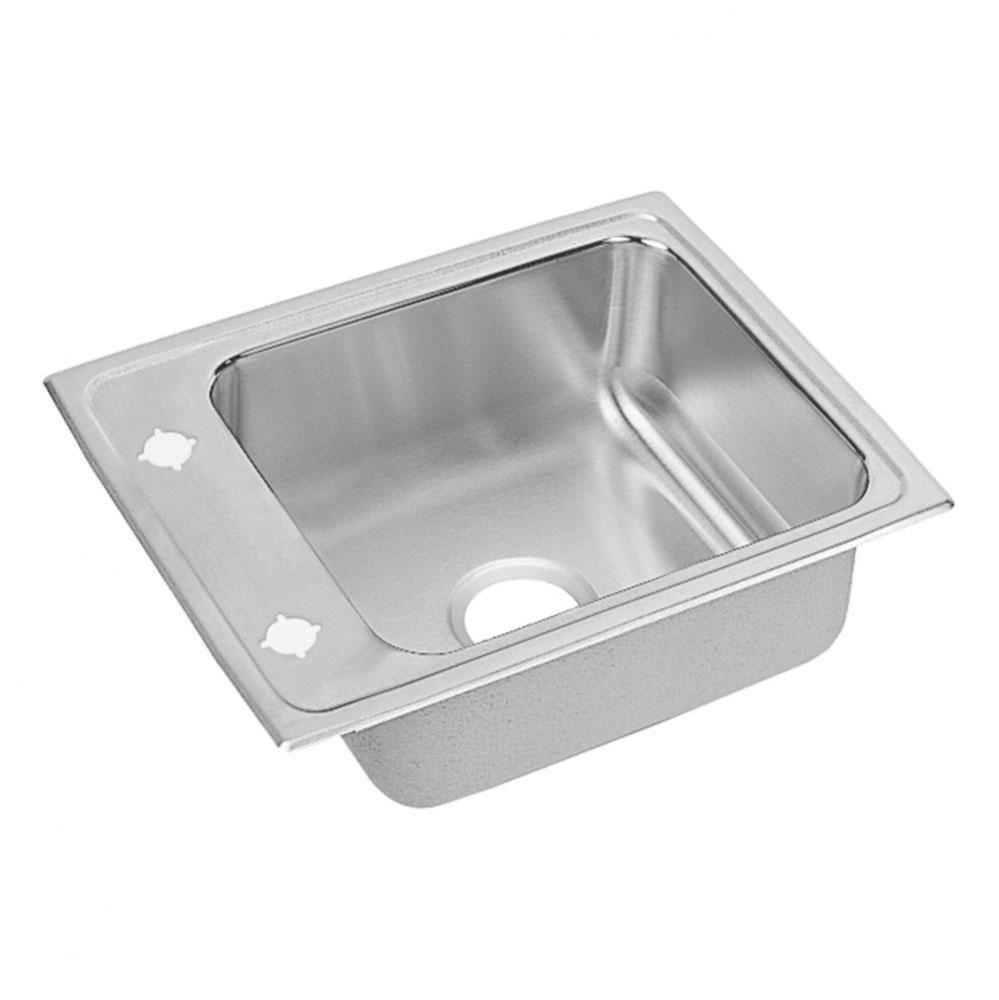 Lustertone Classic Stainless Steel 22&apos;&apos; x 17&apos;&apos; x 4-1/2&apos;&apos;, 1-Hole Sin