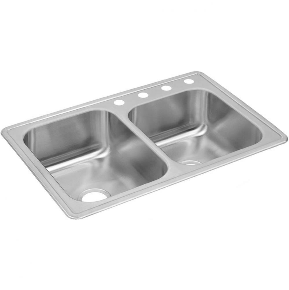 Dayton Stainless Steel 33&apos;&apos; x 22&apos;&apos; x 8-3/16&apos;&apos;, S2-Hole Offset Double