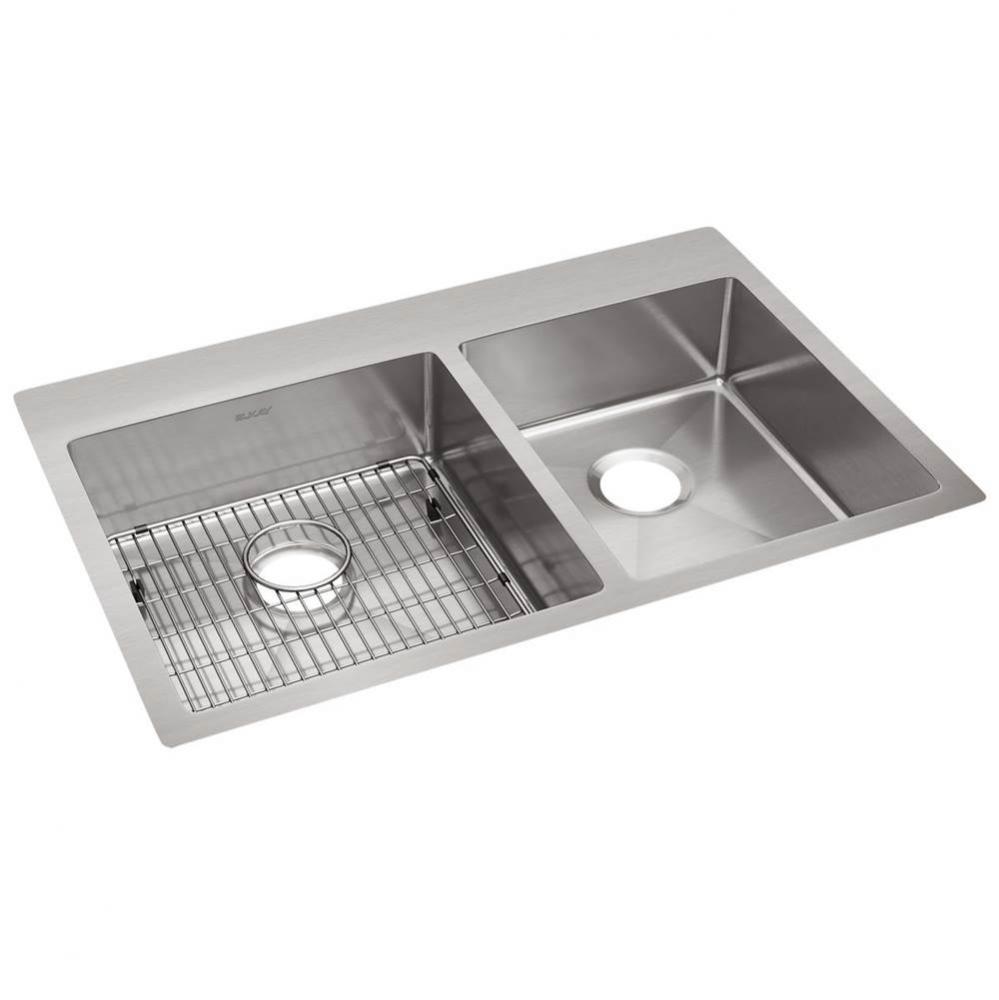 Crosstown 18 Gauge Stainless Steel 33&apos;&apos; x 22&apos;&apos; x 9&apos;&apos;, 0-Hole 60/40 D