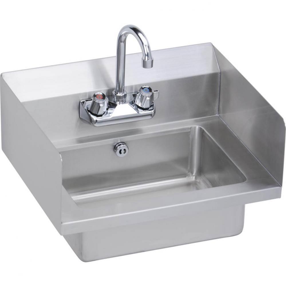 Stainless Steel 18&apos;&apos; x 14-1/2&apos;&apos; x 11&apos;&apos; 18 Gauge Hand Sink with Side