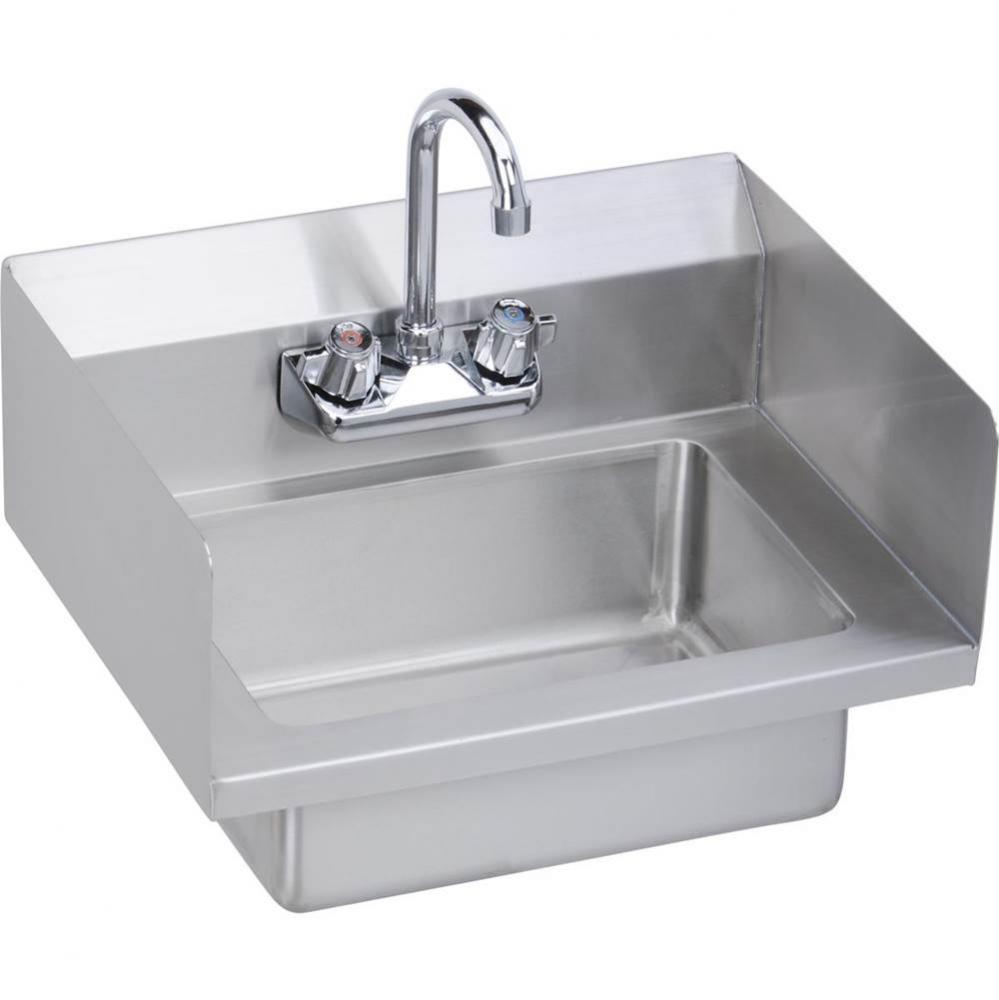 Stainless Steel 18&apos;&apos; x 14-1/2&apos;&apos; x 11&apos;&apos; 18 Gauge Hand Sink with Dual