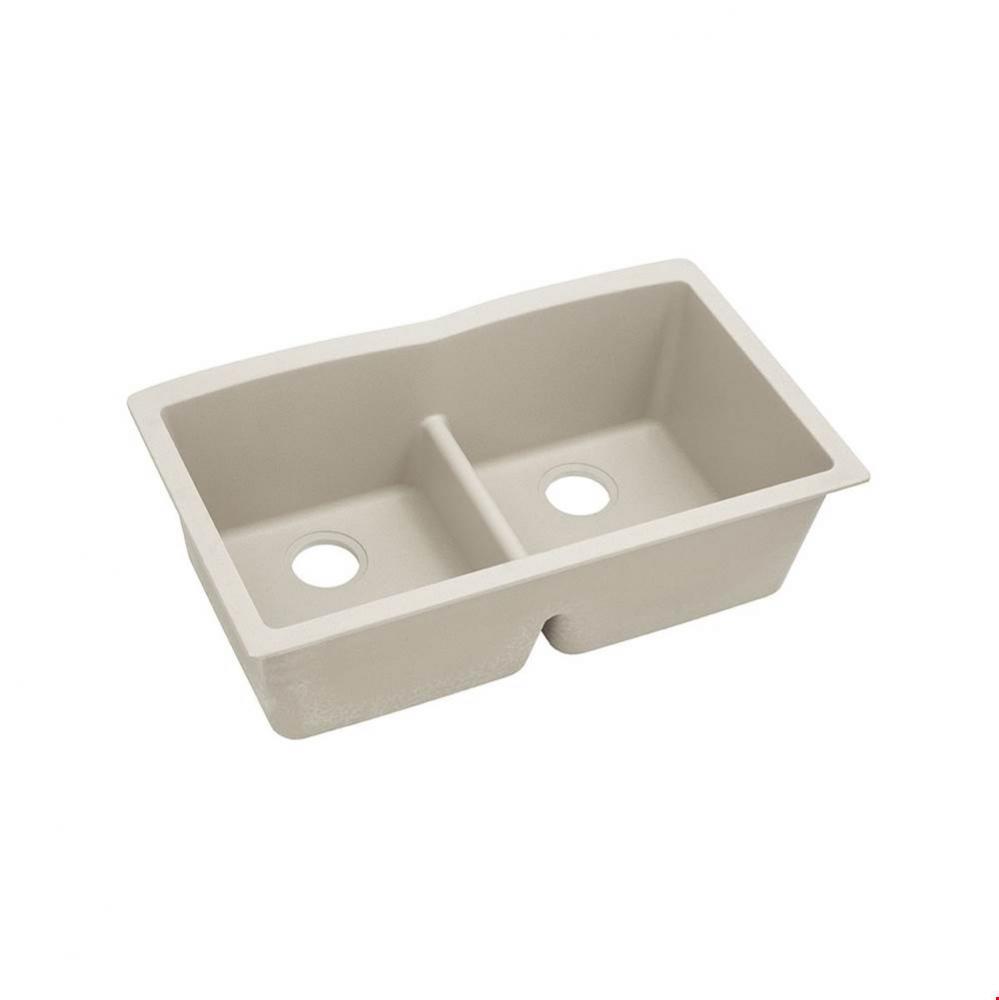 Quartz Classic 33&apos;&apos; x 19&apos;&apos; x 10&apos;&apos;, Equal Double Bowl Undermount Sink