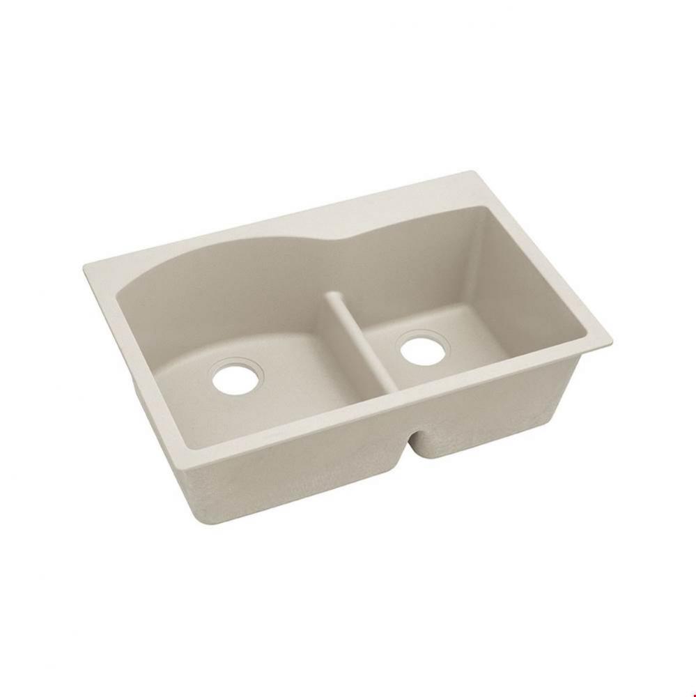 Quartz Classic 33&apos;&apos; x 22&apos;&apos; x 10&apos;&apos;, Offset 60/40 Double Bowl Drop-in