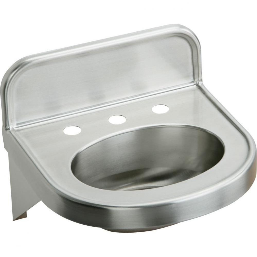 Stainless Steel 18&apos;&apos; x 17-1/16&apos;&apos; x 5-9/16&apos;&apos;, Wall Hung Lavatory Sink