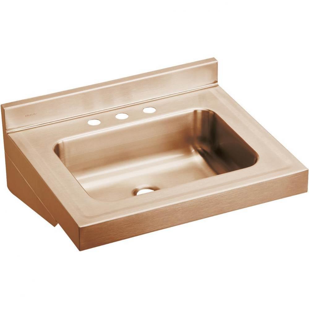 CuVerro Antimicrobial Copper 22&apos;&apos; x 19&apos;&apos; x 16&apos;&apos; 0-Hole Rectangular L