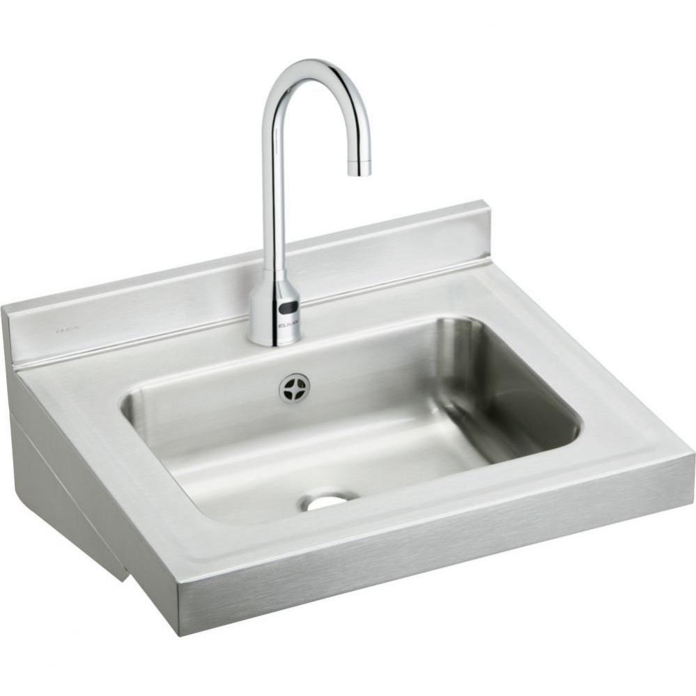 Stainless Steel 22&apos;&apos; x 19&apos;&apos; x 5-1/2&apos;&apos;, Wall Hung Lavatory Sink Kit