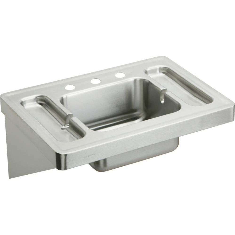 Stainless Steel 28&apos;&apos; x 20&apos;&apos; x 7-1/2&apos;&apos;, Wall Hung Lavatory Sink