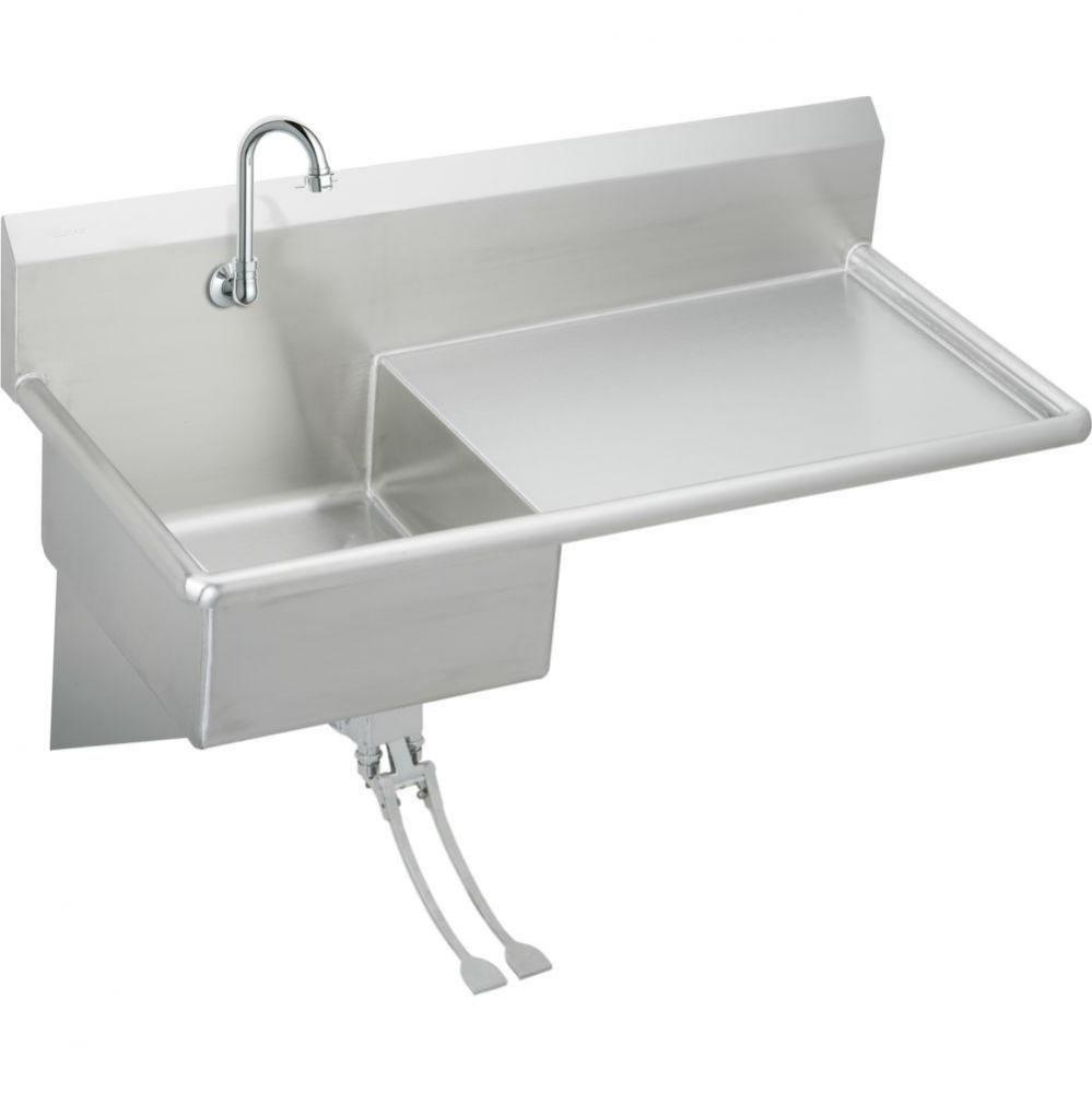 Stainless Steel 49-1/2&apos;&apos; x 24&apos;&apos; x 10, Wall Hung Service Sink Kit