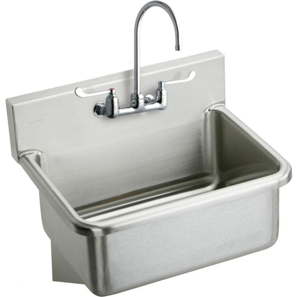 Stainless Steel 31&apos;&apos; x 19.5&apos;&apos; x 10-1/2&apos;&apos;, Wall Hung Single Bowl Hand