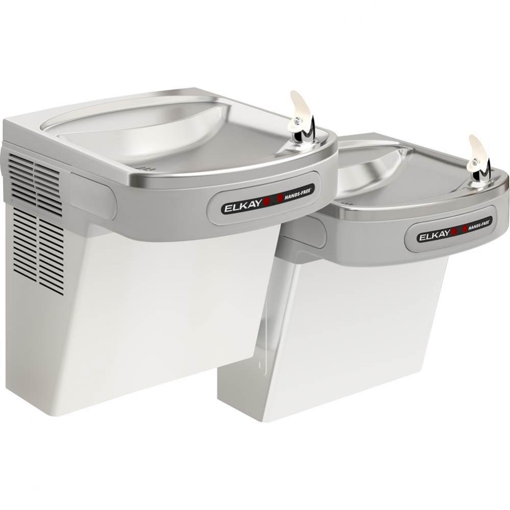 Elkay&#xa0;Bi-Level ADA Cooler Dual Hands Free Activation, Non-Filtered Refrigerated Light Gray