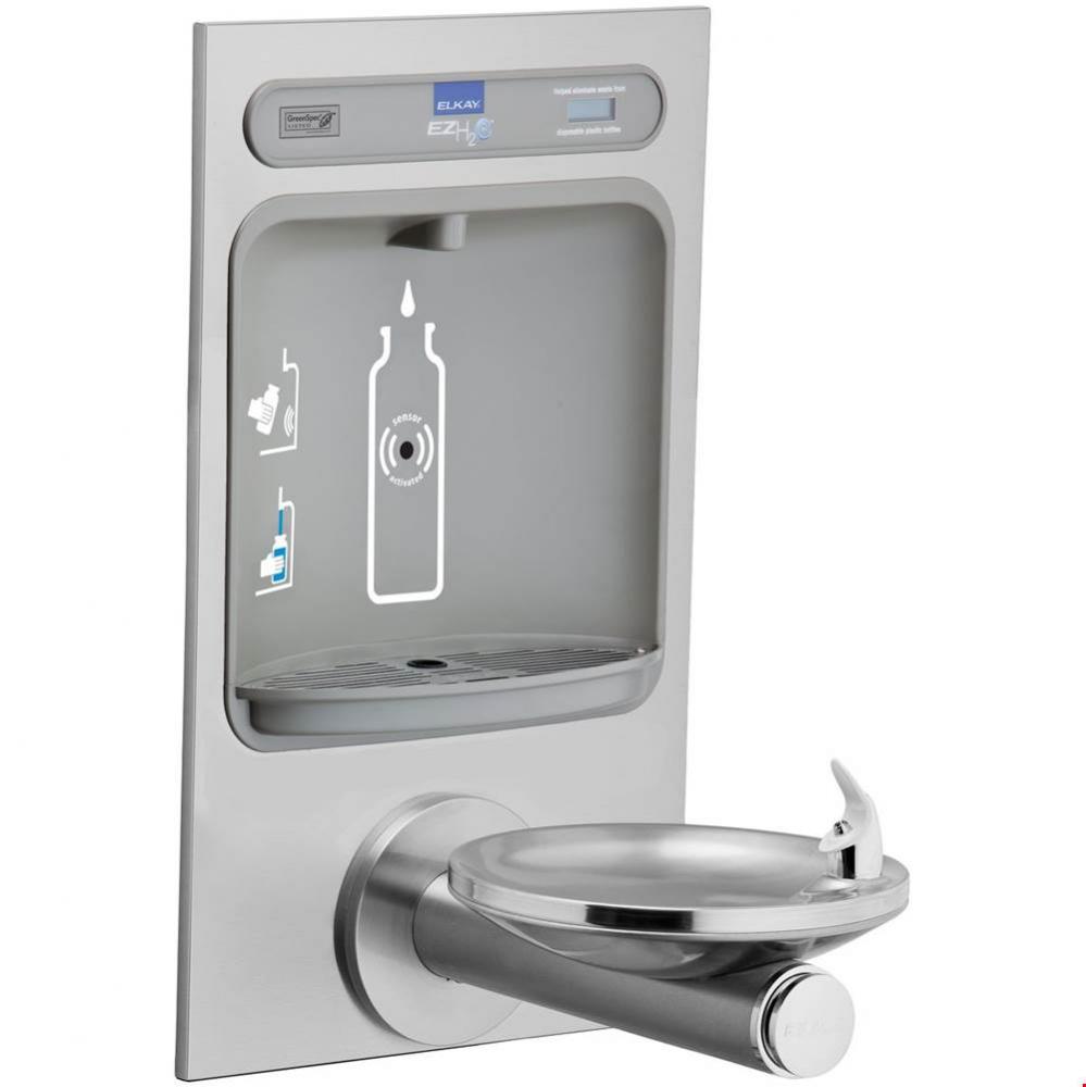 ezH2O Bottle Filling Station with Integral SwirlFlo Fountain, Non-Filtered Non-Refrigerated Stainl