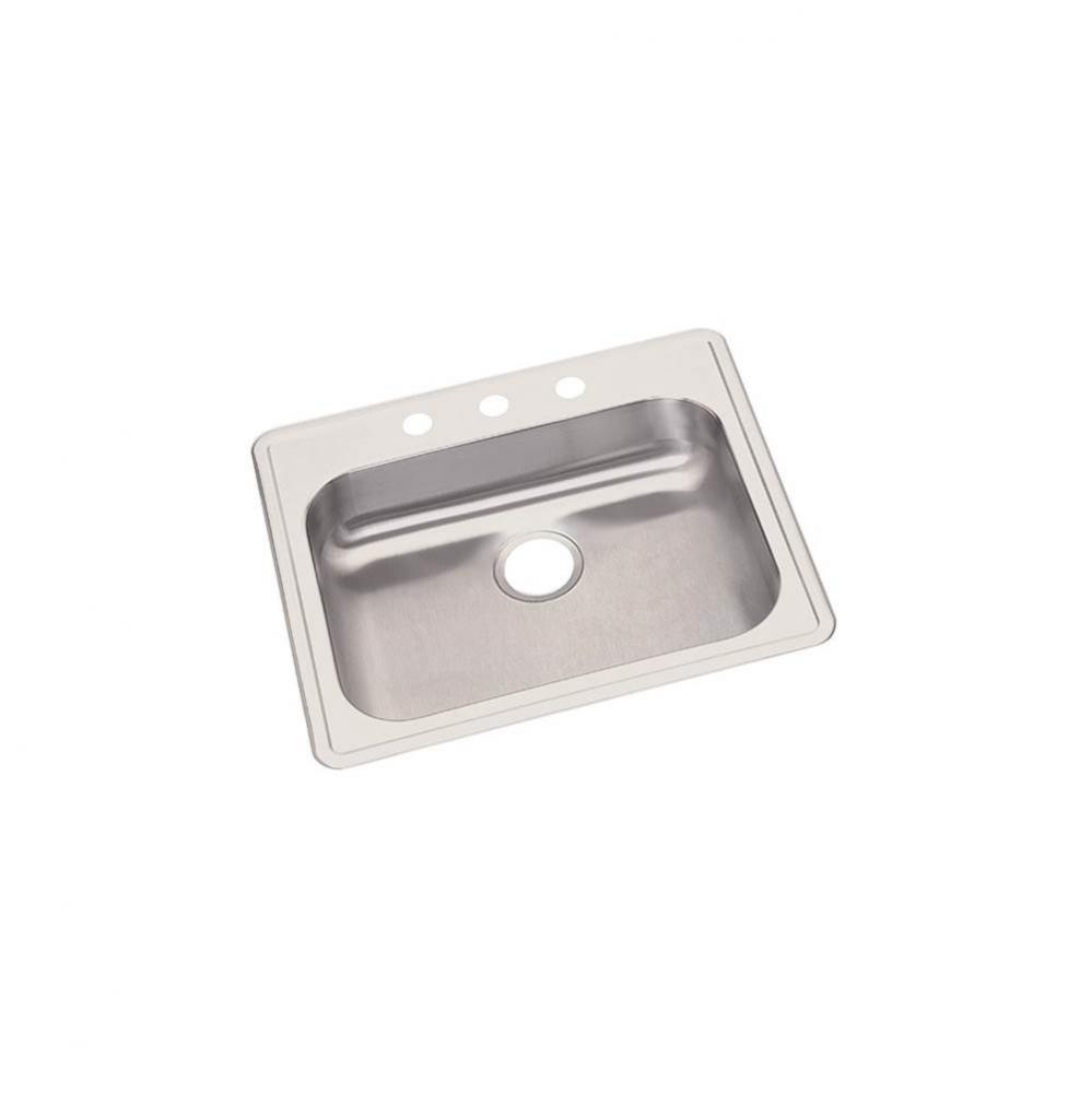 Dayton Stainless Steel 25&apos;&apos; x 21-1/4&apos;&apos; x 5-3/8&apos;&apos;, 4-Hole Single Bowl