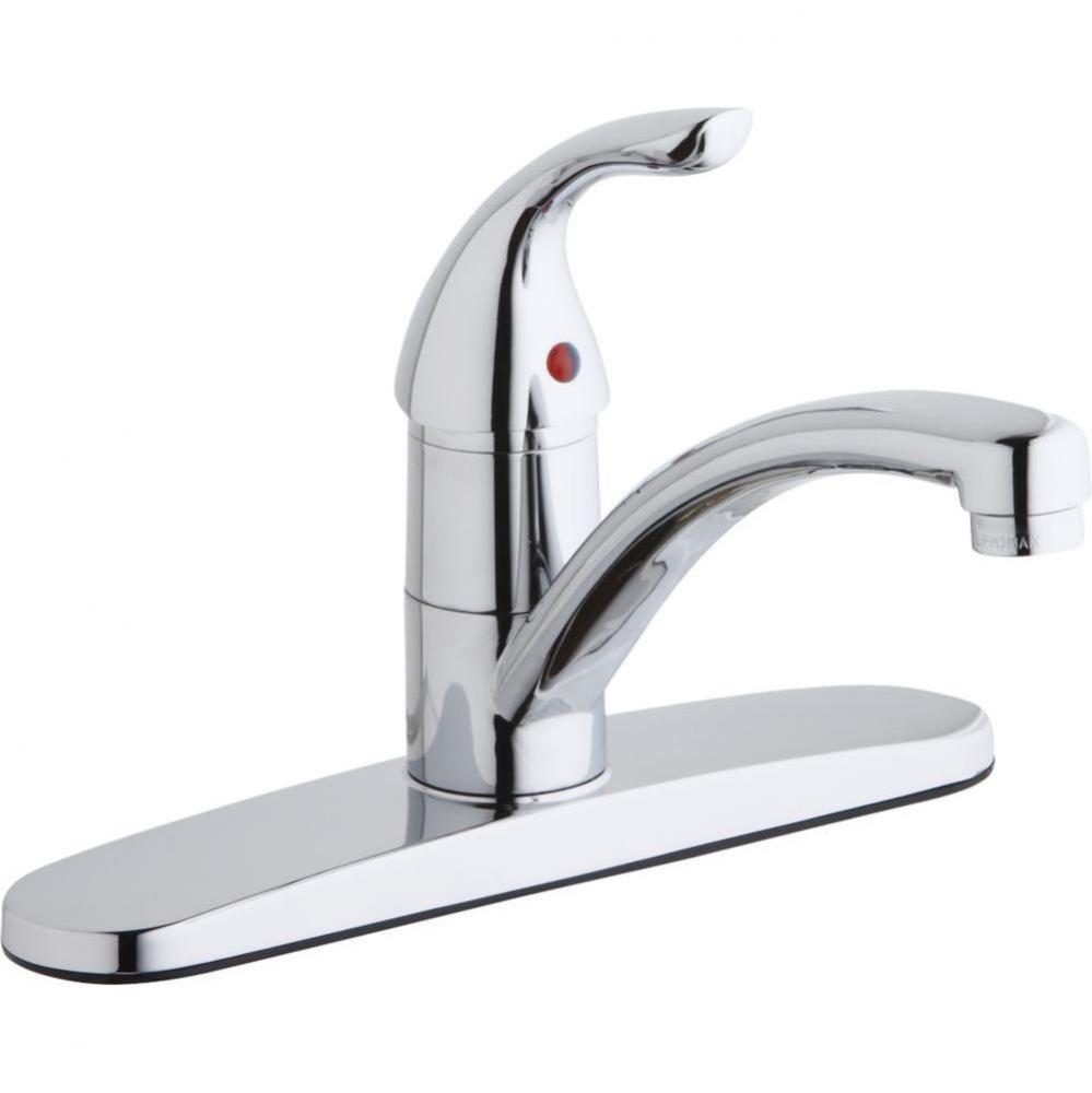 Everyday Three Hole Deck Mount Kitchen Faucet with Lever Handle and Deck Plate/Escutcheon Chrome