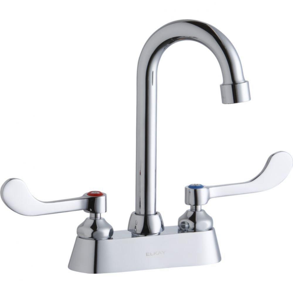 4&apos;&apos; Centerset with Exposed Deck Faucet with 4&apos;&apos; Gooseneck Spout 4&apos;&apos;