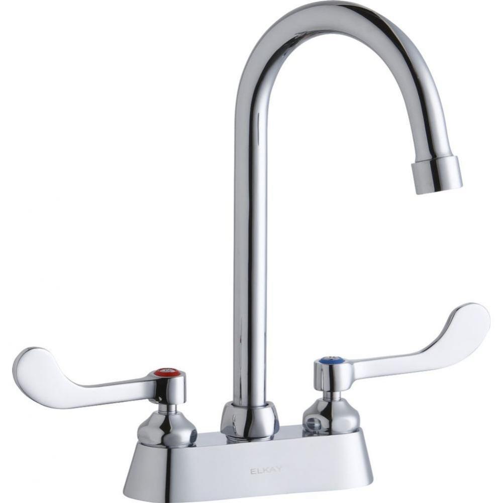 4&apos;&apos; Centerset with Exposed Deck Faucet with 5&apos;&apos; Gooseneck Spout 4&apos;&apos;