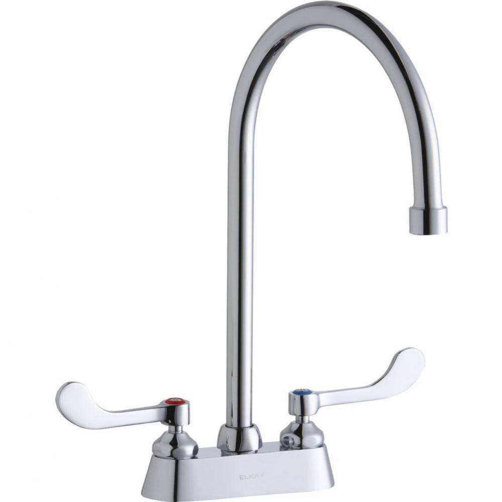 4&apos;&apos; Centerset with Exposed Deck Faucet with 8&apos;&apos; Gooseneck Spout 4&apos;&apos;