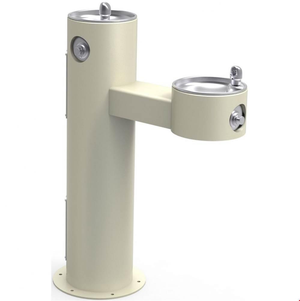 Outdoor Fountain Bi-Level Pedestal Non-Filtered, Non-Refrigerated Freeze Resistant Beige