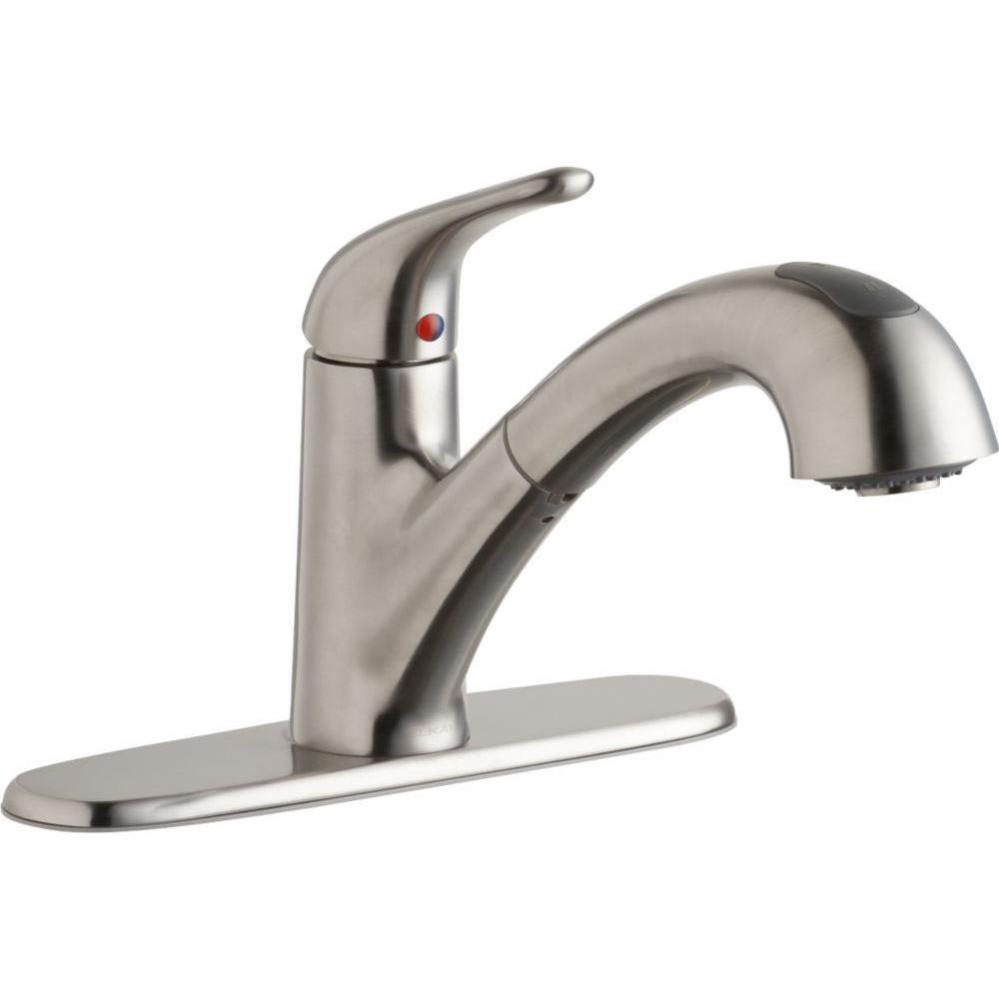 Everyday Single Hole Deck Mount Kitchen Faucet with Pull-out Spray Lever Handle and Escutcheon Lus