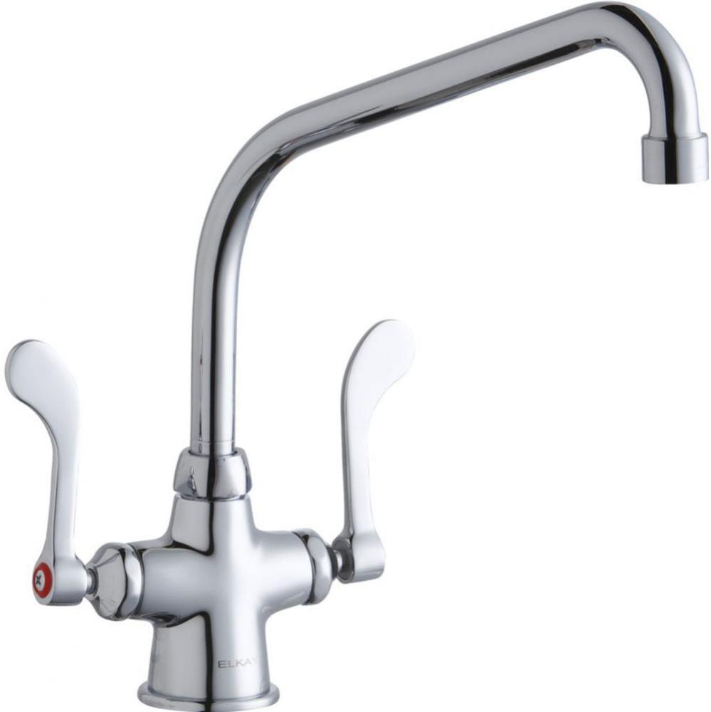 Single Hole with Concealed Deck Faucet with 10&apos;&apos; High Arc Spout 4&apos;&apos; Wristblade