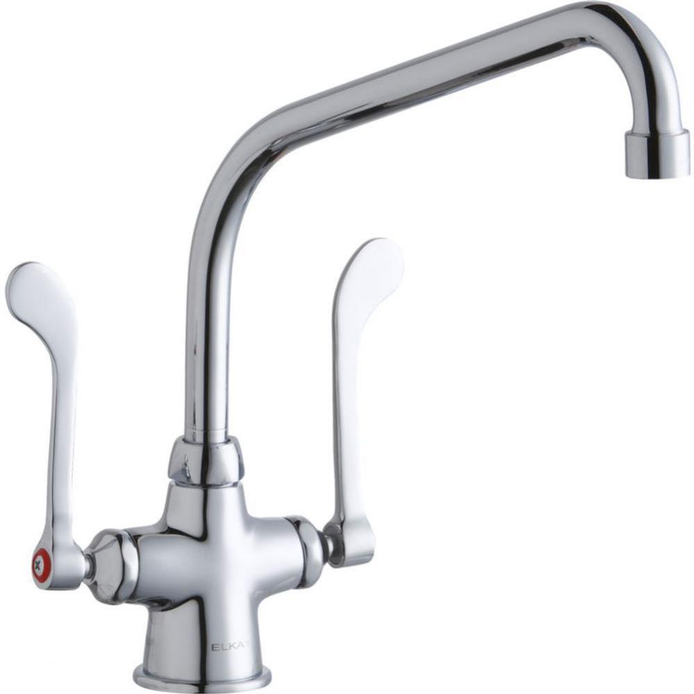 Single Hole with Concealed Deck Faucet with 10&apos;&apos; High Arc Spout 6&apos;&apos; Wristblade