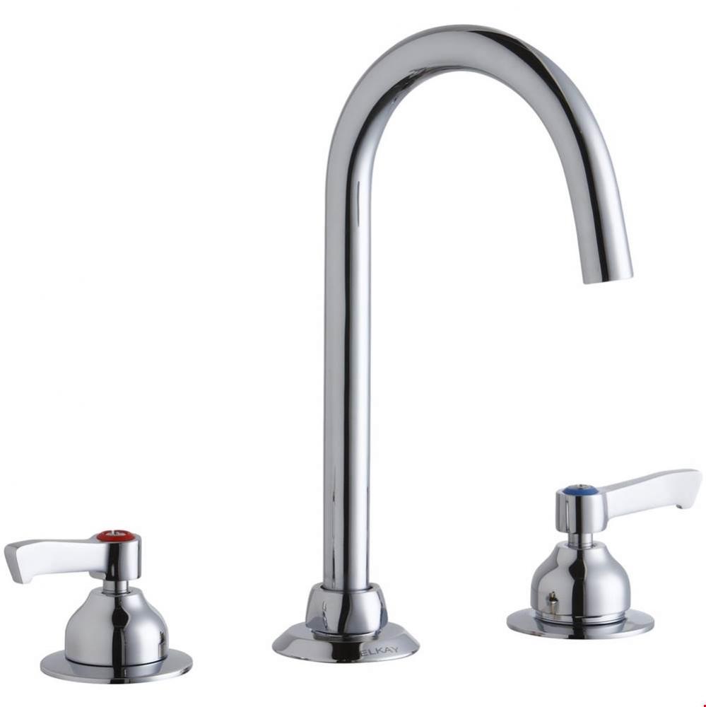 8&apos;&apos; Centerset with Concealed Deck Laminar Flow Faucet with 5&apos;&apos; Gooseneck Spout