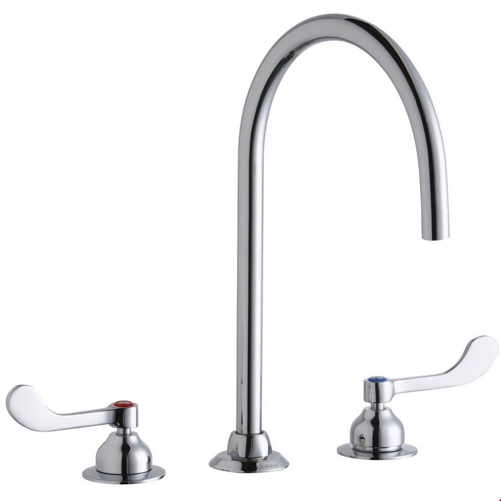 8&apos;&apos; Centerset with Concealed Deck Laminar Flow Faucet with 8&apos;&apos; Gooseneck Spout