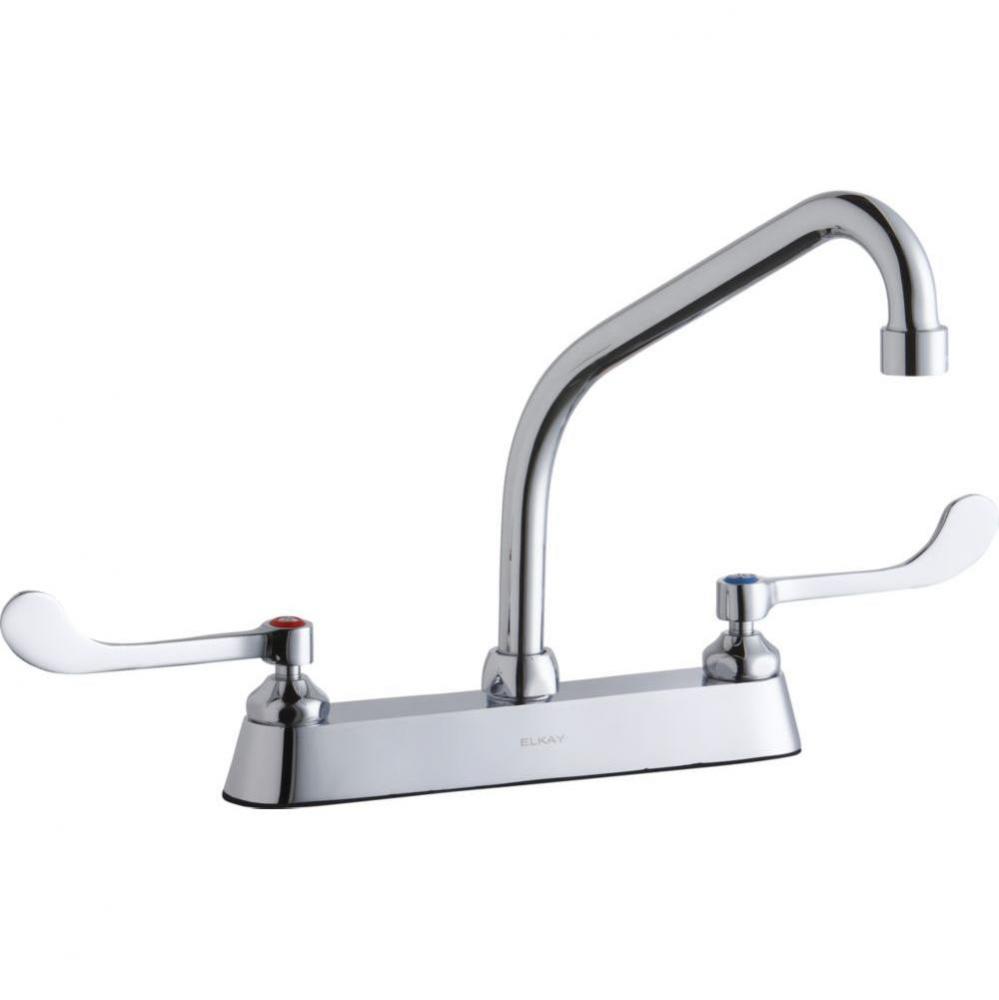 8&apos;&apos; Centerset with Exposed Deck Faucet with 8&apos;&apos; High Arc Spout 6&apos;&apos; W