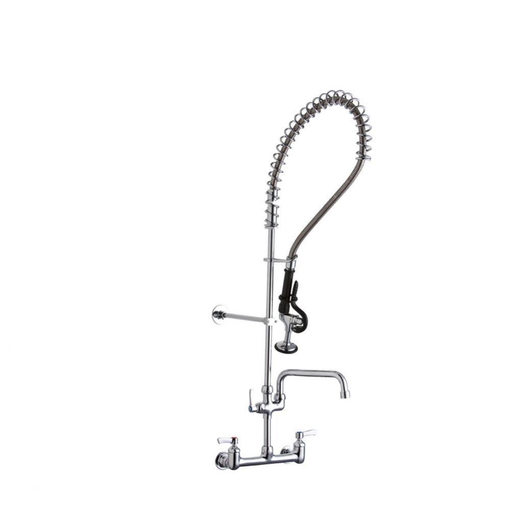 8&apos;&apos; Centerset Wall Mount Faucet 44in Flexible Hose with 1.2 GPM Spray Head Plus 10in Arc