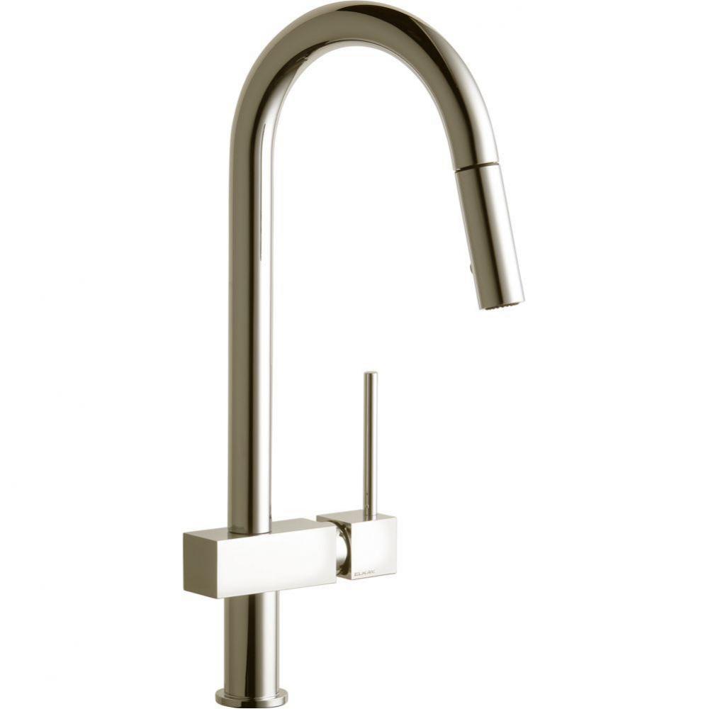 Avado Single Hole Kitchen Faucet with Pull-down Spray and Forward Only Lever Handle Brushed Nickel