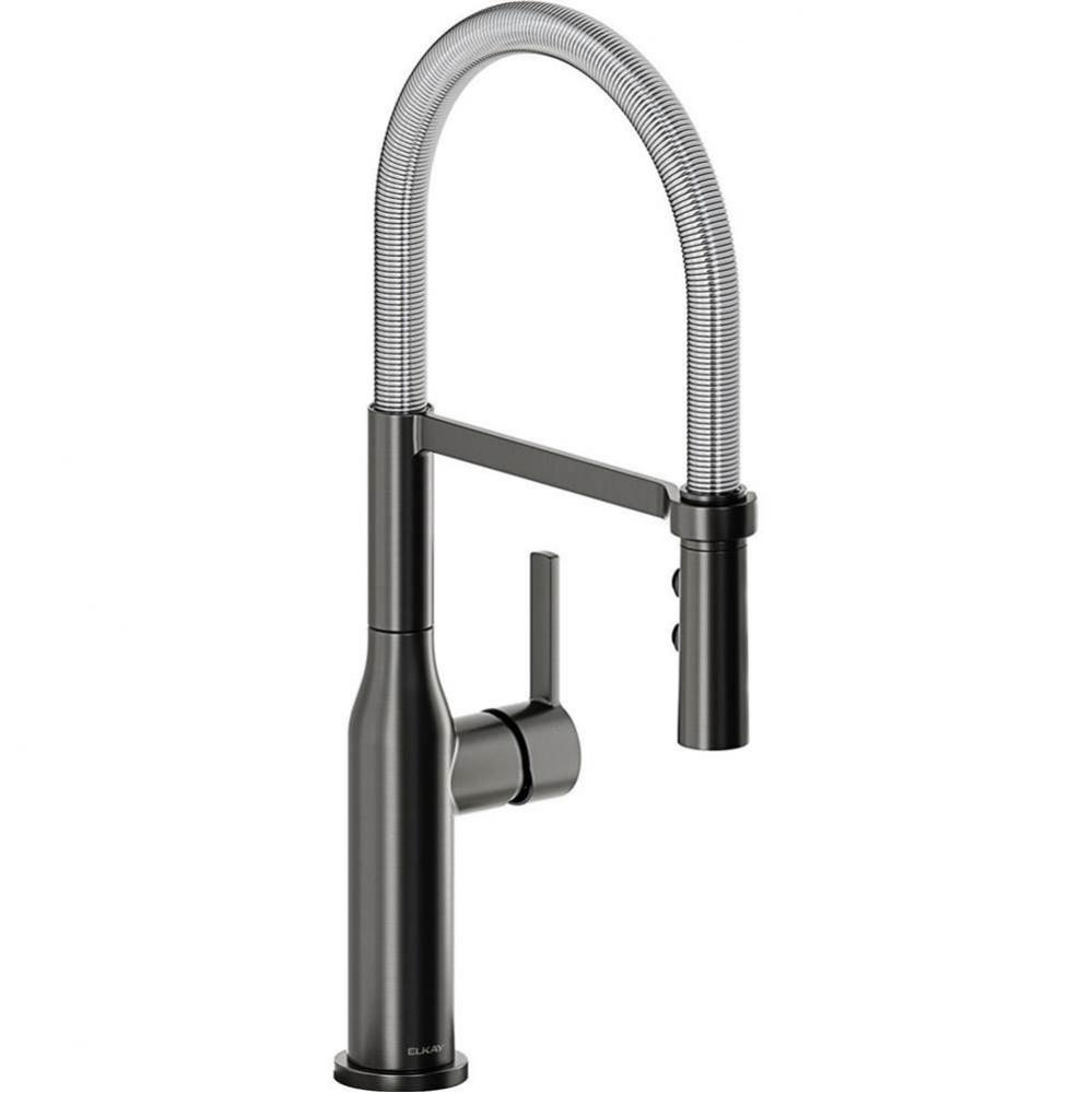 Avado Single Hole Kitchen Faucet with Semi-professional Spout and Forward Only Lever Handle, Black