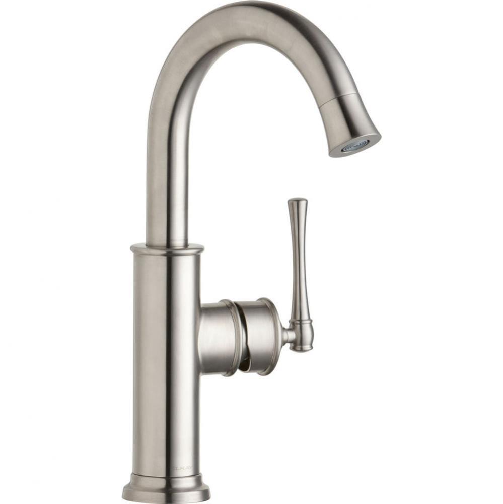 Explore Single Hole Bar Faucet with Forward Only Lever Handle Lustrous Steel