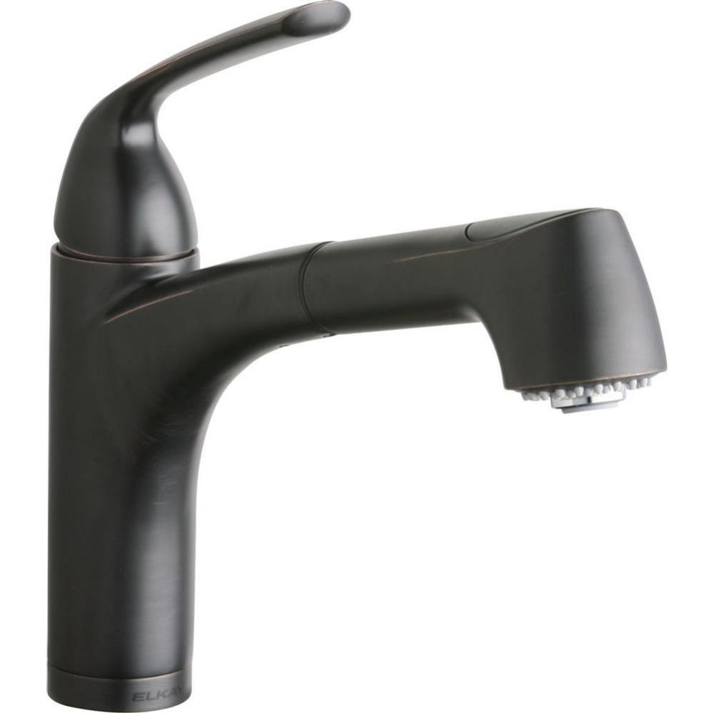Gourmet Single Hole Bar Faucet Pull-out Spray and Lever Handle Oil Rubbed Bronze