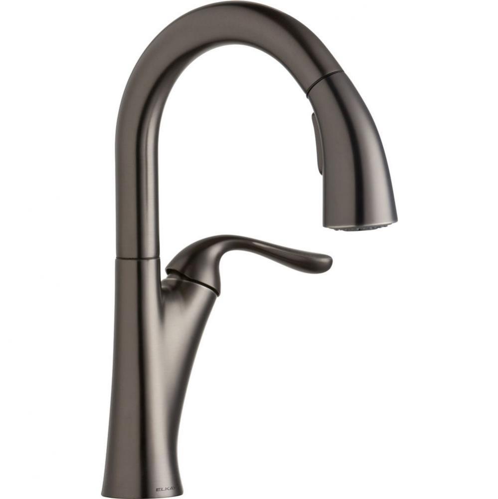 Harmony Single Hole Bar Faucet with Pull-down Spray and Forward Only Lever Handle Antique Steel