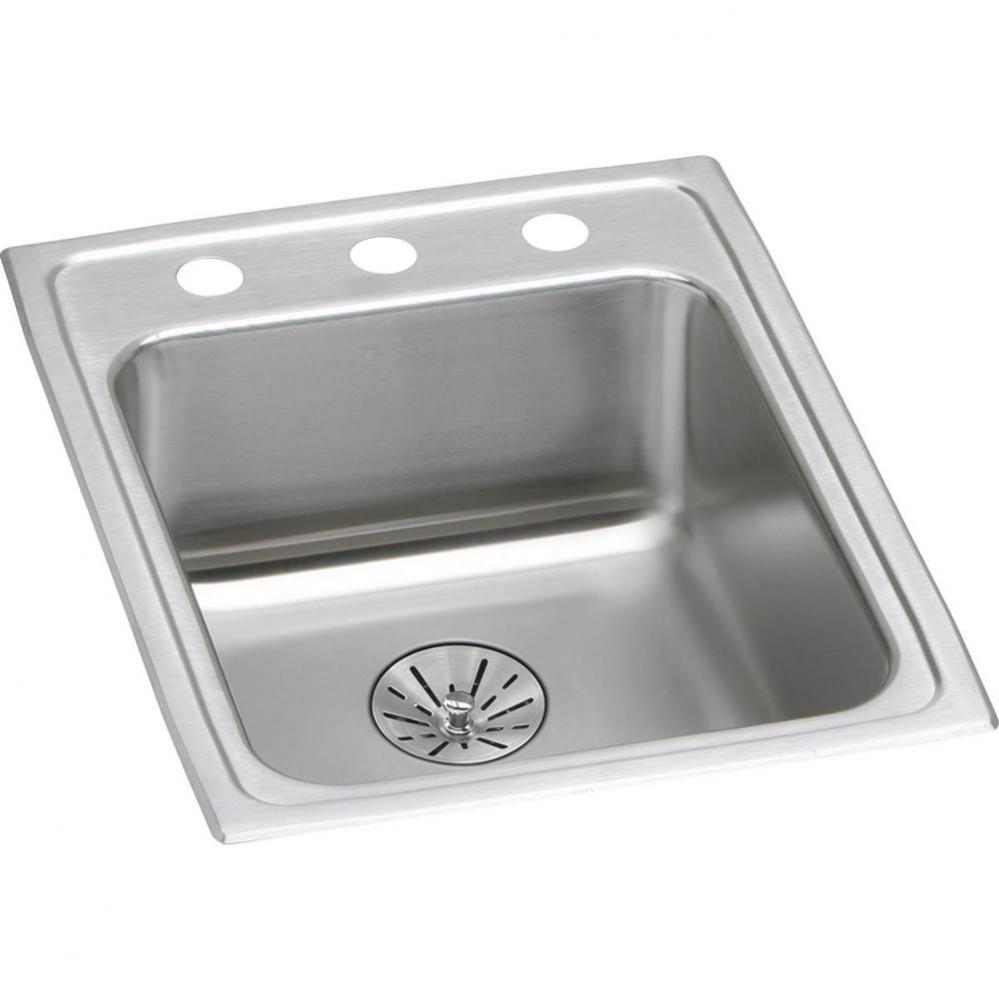 Lustertone Classic Stainless Steel 17&apos;&apos; x 22&apos;&apos; x 6-1/2&apos;&apos;, 3-Hole Sin