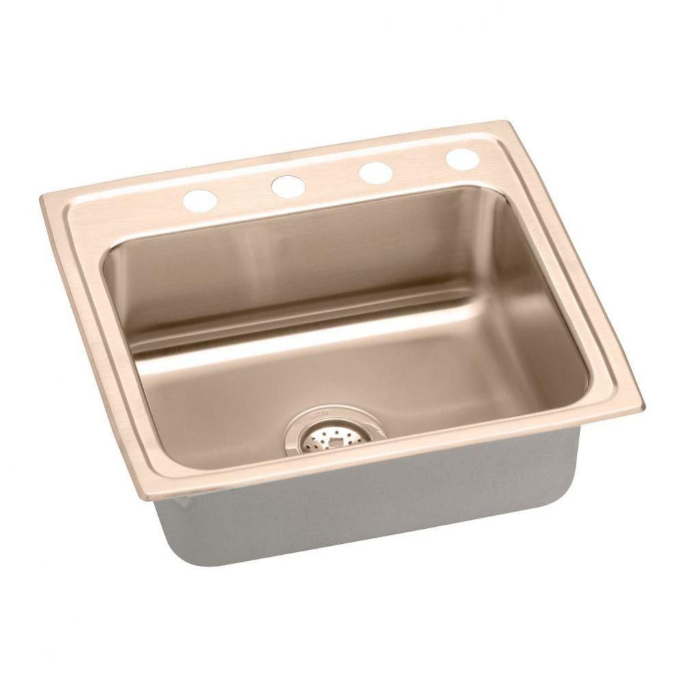 CuVerro Antimicrobial Copper 22&apos;&apos; x 19-1/2&apos;&apos; x 6-1/2&apos;&apos;, Single Bowl