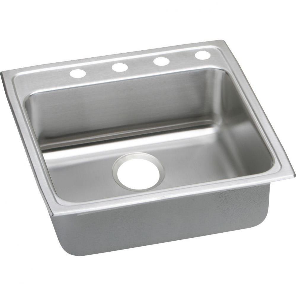 Lustertone Classic Stainless Steel 22&apos;&apos; x 22&apos;&apos; x 5&apos;&apos;, 4-Hole Single