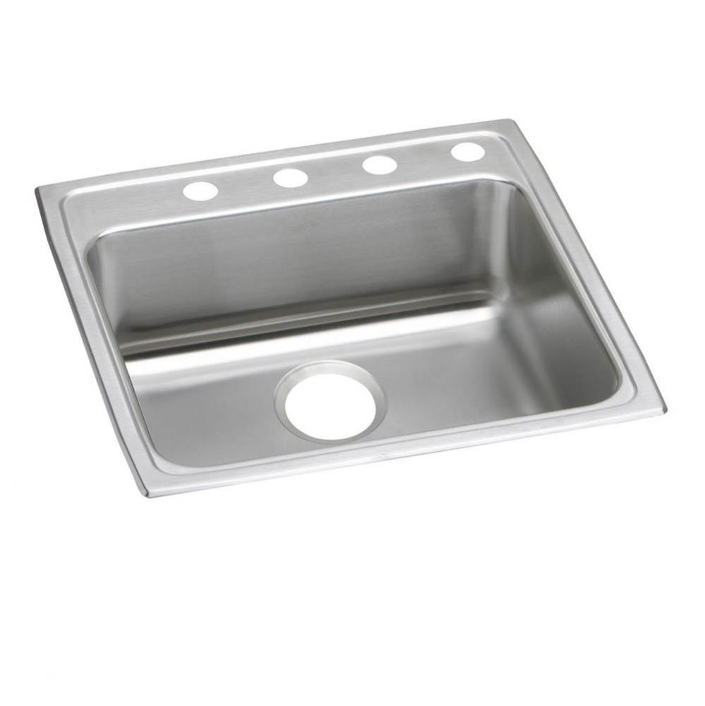 Lustertone Classic Stainless Steel 22&apos;&apos; x 22&apos;&apos; x 4&apos;&apos;, 5-Hole Single