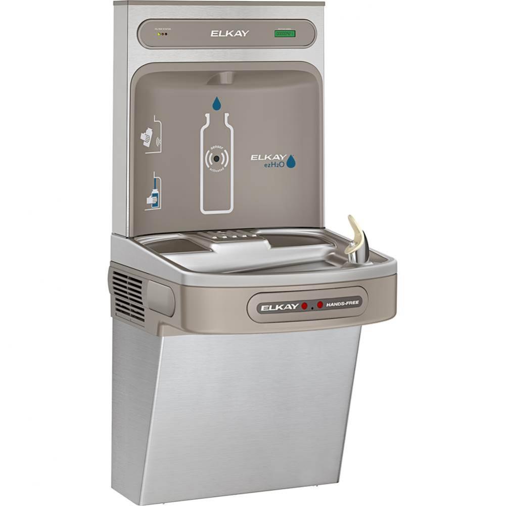 ezH2O Bottle Filling Station with Single ADA Cooler Hands Free Activation Refrigerated Stainless