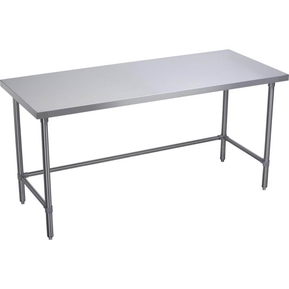 Stainless Steel 72&apos;&apos; x 24&apos;&apos; x 36&apos;&apos; 16 Gauge Flat Top Work Table with