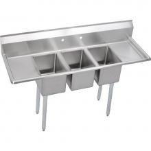 Elkay 3C12X16-2-12X - Dependabilt Stainless Steel 64'' x 21-13/16'' x 43-3/4'' 16 Gauge Th